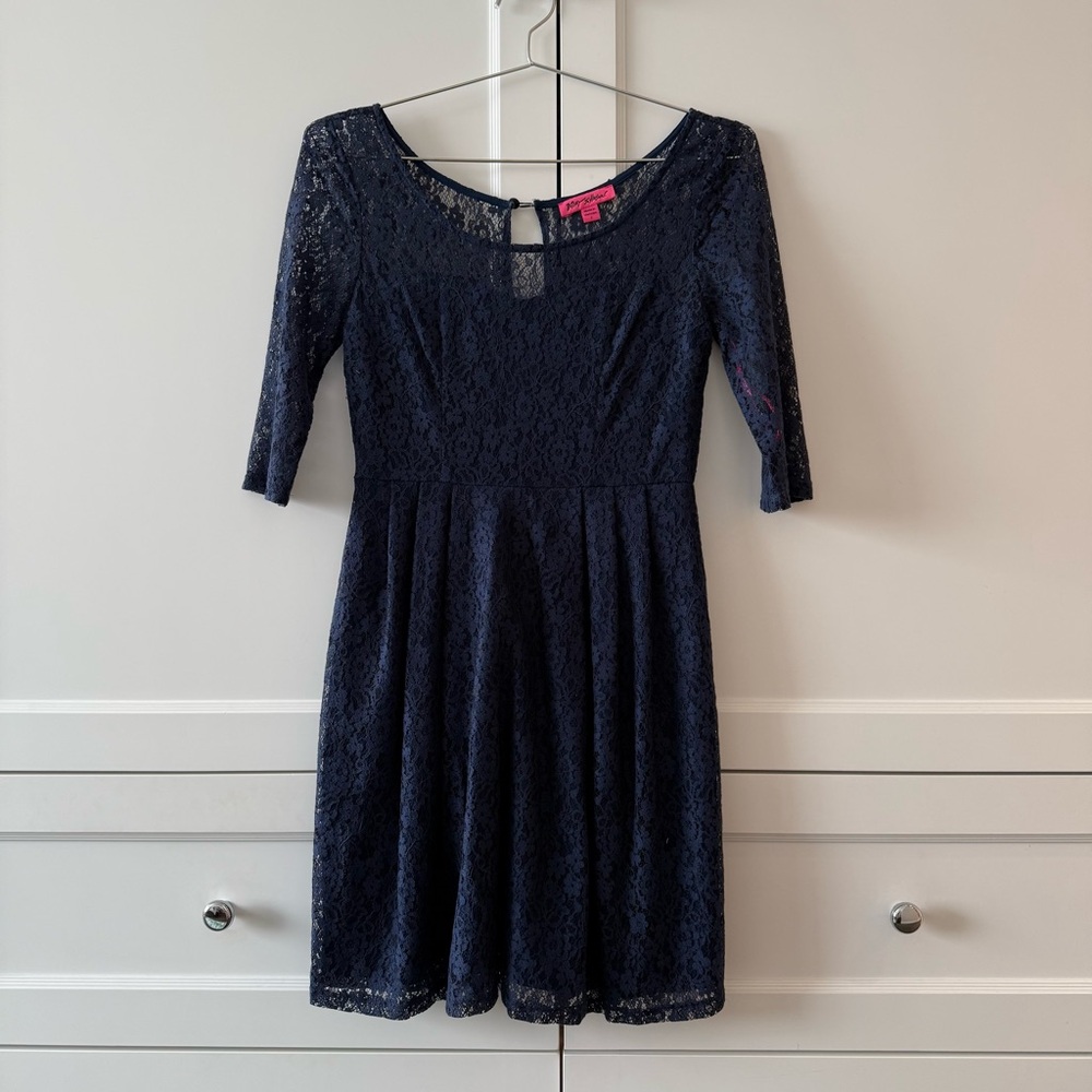 Lace Betsy Johnson Navy Lace Dress